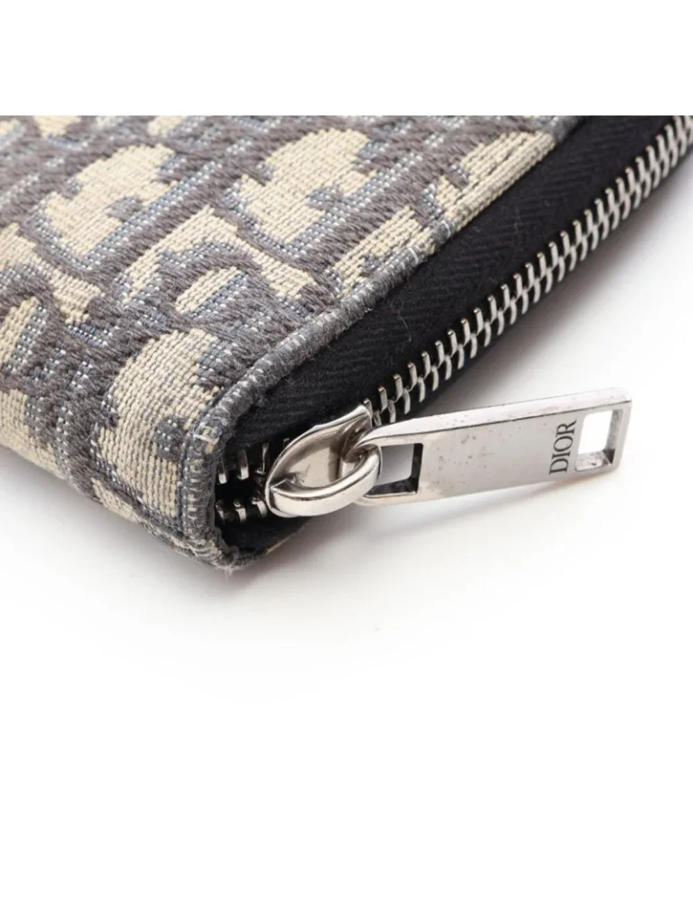 Dior Round Wallet Oblique Navy Canvas